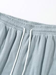 男士寬鬆兩件套夏季清爽短褲，休閒百搭海灘百慕達短褲 - 彩色 - 查看 6