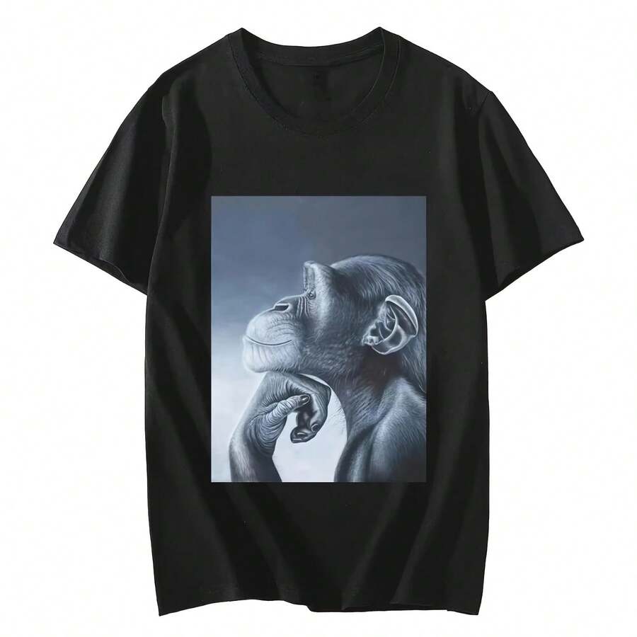Camisetas de Verano para Mujer, Divertidas, con Estampado Gráfico de Memes de Rage Bait Monkey, Estilo Vintage, Casual, de Manga Corta, a la Moda, para Damas - Multicolor - Ver 1