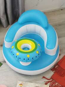 1 pieza Silla inflable multifuncional de aprendizaje para bebés; Andador inflable con forma de platillo volador; Asiento inflable adecuado para bebés de 3 meses en adelante. - Multicolor - Ver 11