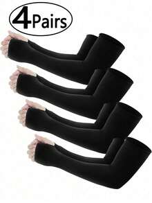 4pcs/1 Par Mangas de Compresión Refrescantes con Protección UV, Adecuadas para Protección Solar de Hombres, UPF 50, Verano, Vacaciones, Regalo para Hombres, Cobertura - A - Ver 4