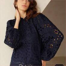 Women Blouses & Shirts - Navy Blue - View 1