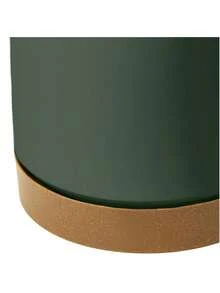 1pc 23.9cm Green Plastic Garden Pot With Removable -Friendly Wood Blend Saucer, Minimalist And Elegant Round Planter Resistant To Damage And Chemicals, Easy To Clean For Indoor And Outdoor Use - A - View 6