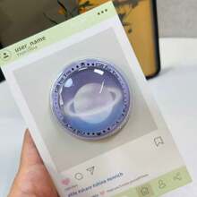 Round Planet Crystal Phone Grip Stand, Adhesive And Magnetic Options, Multi-Functional Desktop Support Stand, Slouchy Person Portable Stand - Multicolor - View 20
