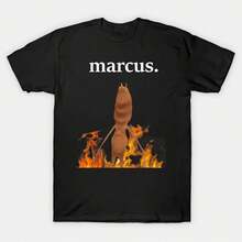 Camiseta Marcus The Worm on Fire Jimbo James para hombre y mujer, 100% algodón, informal, holgada, de manga corta, con gráfico icónico del gusano - Multicolor - Ver 1