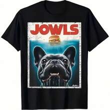 Camiseta Jowls French Bulldog - Camiseta vintage retro con cara de perro y hamburguesa, divertida camiseta para amantes de las mascotas, para hombres y mujeres, ropa de calle, idea de regalo - Multicolor - Ver 1
