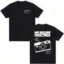 Camiseta Harry Style We Belong To The 2026 Summer Tour Together para Hombre y Mujer, Moda Musical Popular, Algodón - Negro - Ver 1