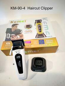 Kemei 新款白色 90-4 高功率馬達電動理髮剪 專業理髮剪 & 修剪器 90-5 無刷馬達 超高速 11500RPM 理髮剪 DLC 刀片 高品質 沙龍或居家使用 男士理髮 生日禮物 - 白色 - 查看 8