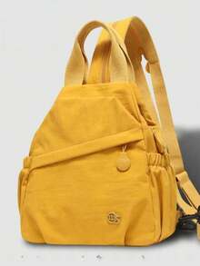 Anti-Theft Casual Multi-Compartment Nylon Backpack For Women; Multi-Functional Commuter Day Bag - Multicolor - View 9