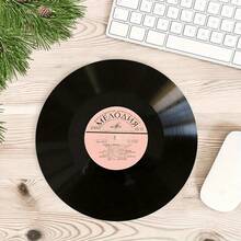 1 Cute Record Mouse Pad, Circular Mouse Pad For Office Desk, Small Mini Travel Mouse Pad With Anti Slip Rubber Base, 7.87 Inch Diameter Suitable For Work Wireless Computer Laptop, Office Desk Accessory Single 47g - View 13
