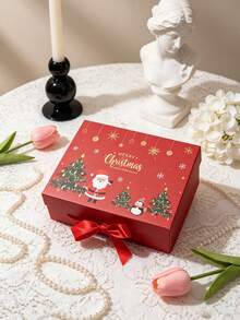 1pc Foldable Gift Box, Gift Packaging Box, Gift Bag, Solid Color Gift Box, Birthday Party Gift Box, DIY Foldable Double-Door Gift Box, Suitable For Party Holiday Gifts, Saudi National Day Gifts, Home, Gathering, Wedding, Wedding Favors - View 12