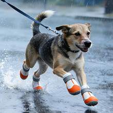 All-Season Dog Boots, Summer Breathable & Heat-Resistant & Winter Snow-Proof & Paw Protection, Non-Slip Suitable For Small, Medium, Large Dogs. Outdoor Dog Shoes Suitable For All Breeds, Summer Hot Ground Protection, Winter Snow Paw Covers, Hardwood Floor Non-Slip - Orange - View 6