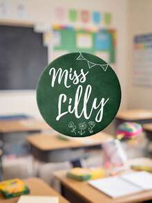 1pc Personalized Teacher Name Acrylic Coaster, Custom Round Coffee Cup Mat, Desk Decor, Teacher Appreciation And Back To School Gift,Classroom Desk Decor - Multicolor - View 11