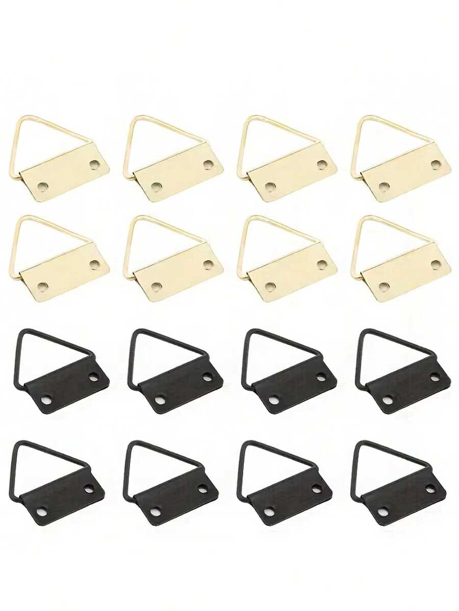 45/90pcs Kit Perlengkapan Pengait Bingkai Foto dengan Cincin Segitiga dan Sekrup untuk Pemasangan di Dinding, Sistem Gantung Logam untuk Dekorasi Rumah, Pajangan Galeri, dan Pengorganisasian Karya Seni