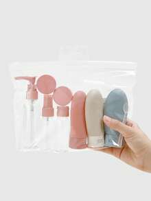 Juego de botellas recargables para viaje, spray, loción, champú, gel de ducha, tubo, envase de cosméticos vacío para líquidos, herramienta portátil de recarga - Multicolor - Ver 13