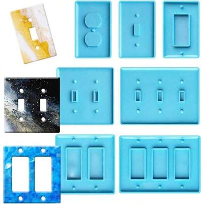 - moldes de resina para interruptor de luz, panel de yeso para resina epoxi, placa de interruptor de silicona, molde de cubierta de salida para manualidades, decoracin del hogar