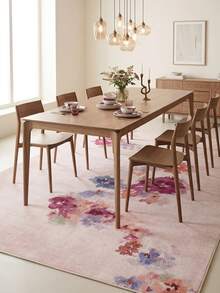 1pc Floor Mat/Rug (Rug, Carpet, Area Rug, Bath Mat, Bath Rug, Door Mat), Modern Aesthetic INS Style Fresh Sweet Oil Painting Floral - Soft Faux Cashmere Rug, Suitable For Bathroom, Kitchen, Doorway, Hallway, Bedside, Living Room, Bedroom, Etc., All Season Use, Machine Washable, Home Decor - Multicolor - View 2