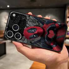 Funda Divertida de Marvel Deadpool para iPhone 11 XS 17 Air 15 Plus 14 13 Mini 16e 17 16 Pro Max 12, Cubierta Trasera para Teléfono - Negro - Ver 6