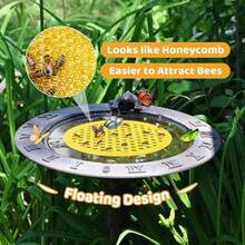 Floating Bee Island - EVA Foam Floating Bee And Butterfly Waterer - Comes With A Drinking Tray To Attract Bees And Insects, Beekeeping Equipment. Includes A Landing Tray, Beekeeping Supplies, And Outdoor Garden Decor. - A - View 8