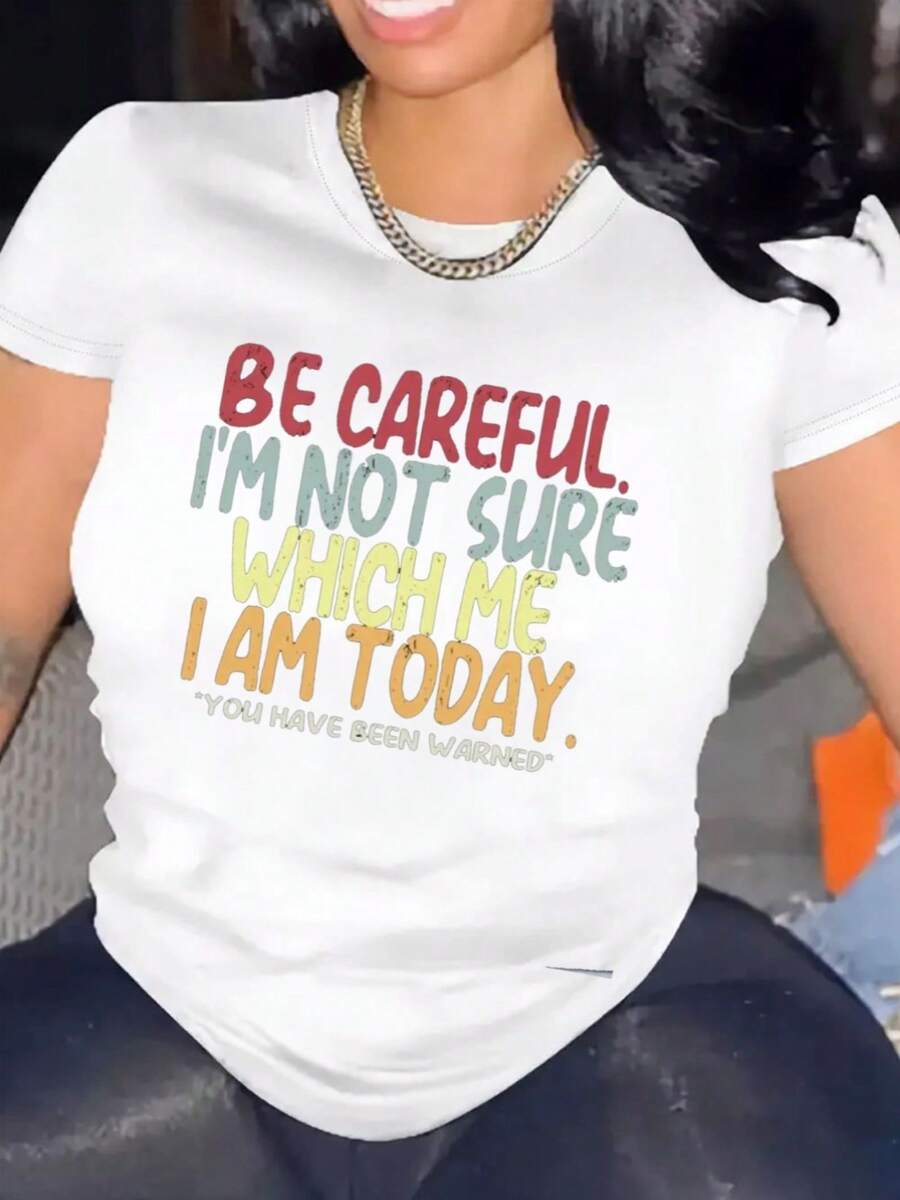 Women's Comfortable Round Neck Casual Cotton Blend Short Sleeve T-Shirt Soft Breathable Top Women's Clothing Summer Spring Streetwear - 黑 - 查看 1