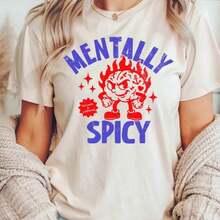Mentally Spicy T-Shirt, Mental Health T-Shirts, Importance Of Mental Health T-Shirt, Inspirational T-Shirts For Women, Mental Health Awareness, T-Shirt For L - White006 - 查看 1