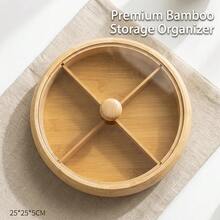 Multi-Functional 4-Compartment Snack Serving Tray Dried Fruit Box Nut Platter - View 8