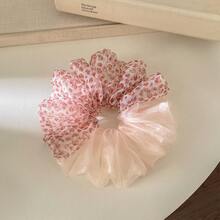 1 pièce Chouchou moelleux en maille à lueur douce avec imprimé léopard de couleur claire, doux et épicé, élastique léger et respirant, esthétique coréenne de fille douce, accessoire capillaire polyvalent et jeune convenant aux étudiants, aux trajets de bureau, au shopping, aux rendez-vous, aux sorties en plein air - Multicolore - Voir 7