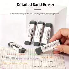 Premium TPR Ballpoint Pen Eraser - Rectangular, Perfect For Students And Office Use, Compatible With Gel Pens, Ballpoint Pens And Fountain Pens, Rubber Material, Black - A - View 4