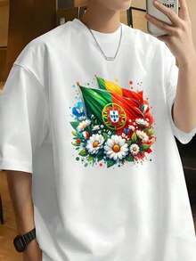 Camiseta De Verano Para Hombre, Copa Mundial De La World Cup 2026 Soccer Manga Corta, Algodón Puro, Cuello Redondo, Varios Tamaños Disponibles - Negro - Ver 1