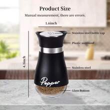 Juego de salero y pimentero con base, salero reutilizable, botella de 4 oz, estilo granja moderna, regalo creativo para la cocina, artículos esenciales de cocina, diseño moderno, decoración de cocina moderna, utensilios de cocina de alta calidad, condimentos - Multicolor - Ver 15