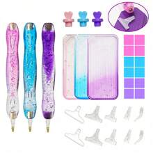 DIY Diamant Malerei Bohrstift Set, Farbverlauf Zweifarbiges Trichter Bohrschale, Acryl Dickgewinde Stift Set, Handgefertigte Diamant Stickerei Mosaik Dekoration Werkzeug Zubehör - Verschiedenfarbig - Übersicht 12