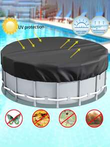 1pc Outdoor Pool Oxford Fabric Dust Cover Round Bathtub Leaf-Proof Waterproof Rainproof Sunshade Cover - Multicolor - View 6
