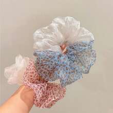 1 pièce Chouchou moelleux en maille à lueur douce avec imprimé léopard de couleur claire, doux et épicé, élastique léger et respirant, esthétique coréenne de fille douce, accessoire capillaire polyvalent et jeune convenant aux étudiants, aux trajets de bureau, au shopping, aux rendez-vous, aux sorties en plein air - Multicolore - Voir 3