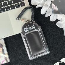 1pc Black Bubble Chain Card Holder, Personalized Chain Star Design, K-Pop New Album Photo Card Protector, Idol Photo Card Display, FEINIBOOK, PU Material, Suitable For 3-3.5 Inch Mini Photo Cards, Photo Cards, Idol Album Photo Cards, Trading Cards Storage, Can Be Used As Keychain, Bag Charm, Idol Concert Support - Card Sleeve - View 9