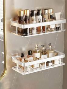 2 buah Rak Penyimpanan Kamar Mandi, Rak Sudut Kamar Mandi Aluminium yang Dipasang di Dinding, Anti Karat, Rak Penyimpanan Kamar Mandi Tanpa Bor, Digunakan untuk Menyimpan Kosmetik dan Perlengkapan Mandi di Kamar Mandi, Wastafel, Dapur - MultiWarna - View 18