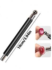 2pcs(1 Magnet+1 Steel Ball) Upgraded Glass Bead Magnetic Cat Eye Nail Polish Gel, Dual-Ended Magnetic Cat Eye Nail Polish Magnet Stick, Nail Art Tool Cat Eye Nail Polish Gel Strong Magnetic Stick, Large Magnet Pen, Dual-Ended Thickened Multi-Function Magnet, Strong Magnetic Effect, Multi-Function Nail Art Design Tool Set, - Multicolor - View 12