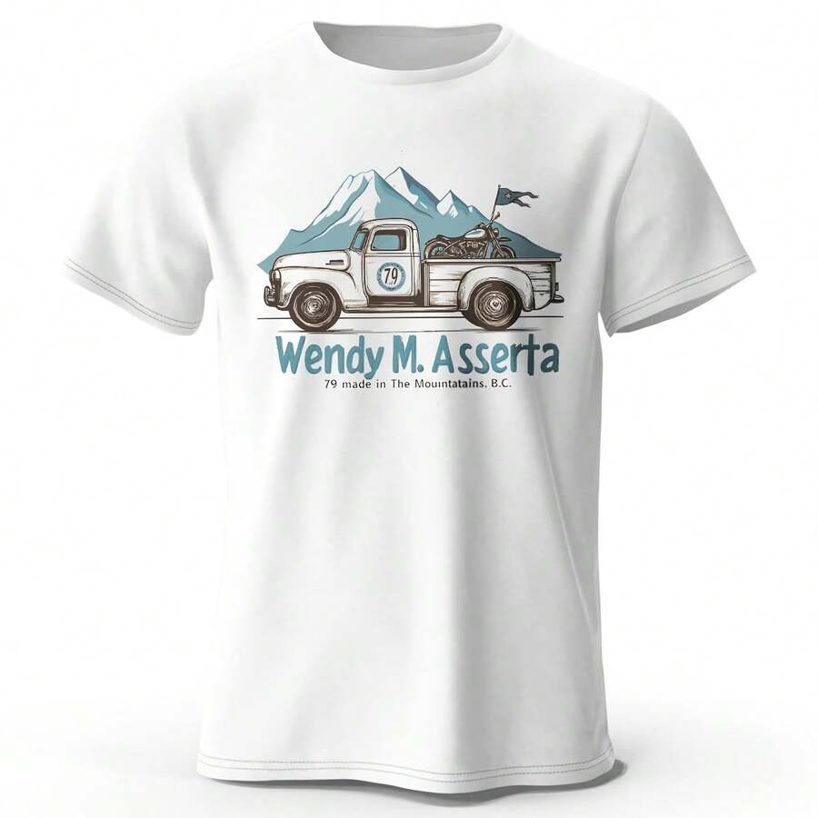 Vintage Adventure Badge Printed Unisex Men Women T-Shirt Tops 100% Cotton Expedition Graphic Outdoor Clothing - 彩色 - 查看 1