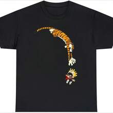 Calvin y Hobbes Comics Fan 90s Vintage divertida camiseta hombres mujeres Unisex cuello redondo manga corta Camiseta verano hombres camiseta - Multicolor - Ver 1
