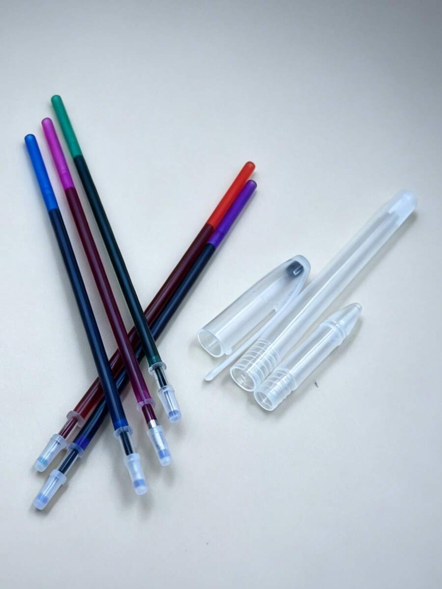 6pcs Water-Soluble Fabric Marker Refills Set, 5 Colors Washable Ink Refills + 1 Pen Barrel, Smooth Writing Temporary Fabric Marker Refills For Sewing, Embroidery, Cross Stitch, Quilting, Professional Sewing Tools For Tailors, Craft Enthusiasts And Beginners - Water-soluble Pen Refills for Cross-stitch - View 1