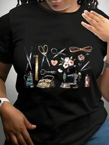 Talla - Talla - Nueva Camiseta de Manga Corta y Cuello Redondo 2025 con un Diseño Estampado Versátil, Hecha de un Tejido Microelástico Relajado en un Estilo INS de Moda 7AL0 - Blanco - Ver 1