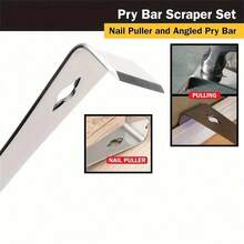 Stainless Steel Pry Bar & Scraper Set, Large Flat Pry Bar With Sharp Right Angle And 90-Degree End, Metal Hand Tool For Woodworking And Beehive Maintenance - Multicolor - View 3