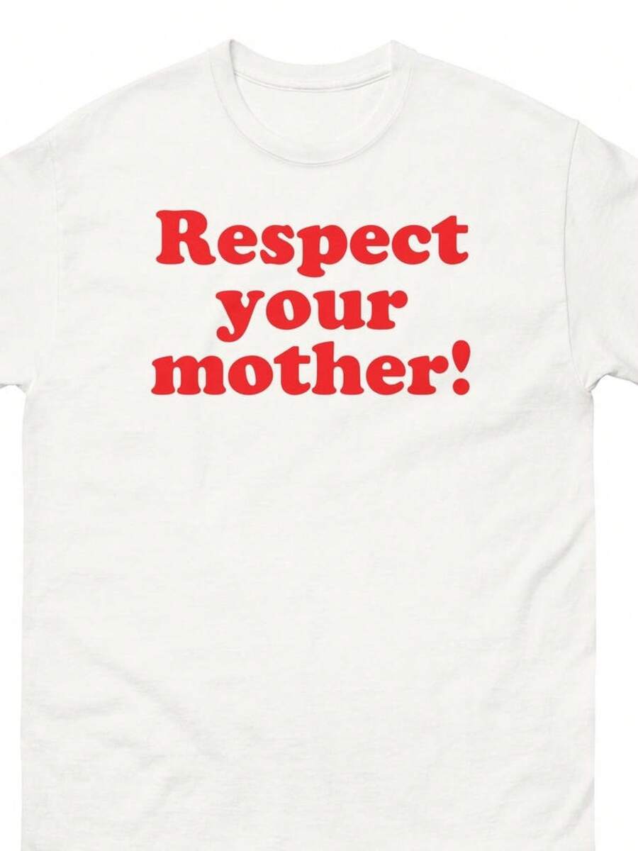 Camiseta Retro "Respeta a tu madre" - Negro - Ver 1