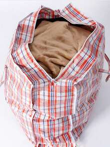 Large Sturdy And Durable Moving Packing Bag, Reusable Zipper Storage Bag, Large Capacity Clothing Storage Bag, Extra Large Plastic Grid Laundry Shopping Bag With Zipper And Handles, Foldable Portable Travel Beach Bag, School Storage Bag, Teacher Storage Bag, Suitable For Commuting, School, Shopping, Travel, Vacation, Holiday And Beach Occasions. - One Size - View 7