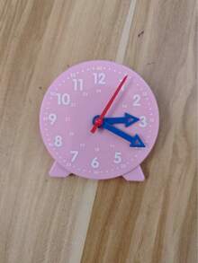 1pc. Learning Clock - Blue, Pink, Yellow Clock Model Set With 3 Connected Hands For Time Recognition, Hour, Minute, Second Cognition Learning Aid, Colorful Clock Time Teaching Tool. Back To School. School Season. Teaching Tool (Hand Colors Random) - Multicolor - View 10