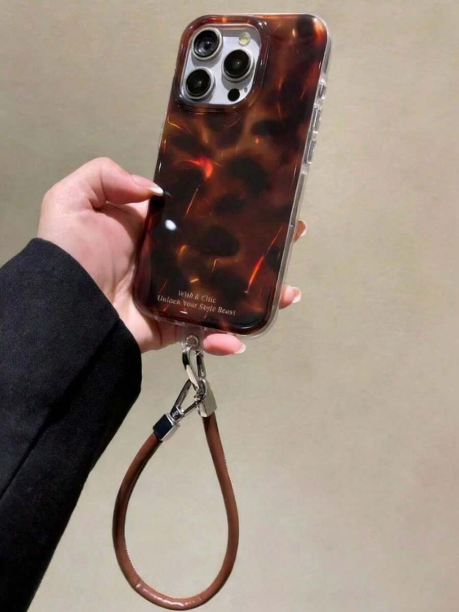 奢華豹紋貝殼紋理手機殼,適用於 iPhone 17 Pro Max 17 Pro 17 Air 17 16 15 14 Plus 13 12 Pro Max 11,時尚防震後蓋 - 彩色 - 查看 1