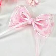 SANRIO 3/三麗鷗正版可愛網格材質蝴蝶結髮夾，不傷髮質，甜美少女風日常穿搭首選 - 多色 - 查看 5