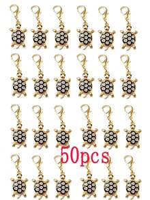 1/12/24/50pcs Fashionable Turtle Keychain Pendant, Rhinestone Turtle Keychain, Ocean Theme Alloy Keychain Pendant, Bag Decoration Accessory, Realistic Ocean Animal Creative Pendant, Shiny Keychain, Suitable For Backpack, Wallet, Phone, Earphones, Car Keys, Fashion Women Must-Have, Unique Birthday Gift, Holiday Gift, Party Gift, Mother's Day Gift, Vacation Gift, Wedding Gift, Back To School Gift - Multicolor - View 8