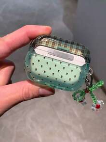 韓系 Ins 薄荷綠波點矽膠保護套，適用於 Apple 4、Pro 3、第 3 代無線藍牙耳機、Pro 3/2、第 2/4 代，女性 5 - 綠色 - 查看 4