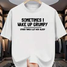 Funny Vintage T-Shirt Sometimes I Wake Up And  For Men, Cotton Streetwear, Harajuku T-Shirt, Oversized Sleeve T-Shirts For Women, Unisex Summer - 彩色 - 查看 1