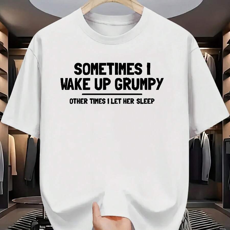 Funny Vintage T-Shirt Sometimes I Wake Up And For Men, Cotton Streetwear, Harajuku T-Shirt, Oversized Sleeve T-Shirts For Women, Unisex Summer - 彩色 - 查看 1