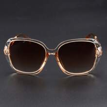 Luxury Brand Design Vintage Rhinestone Women Men Fashion Gradient Lens Shades For Female - Tea - View 5